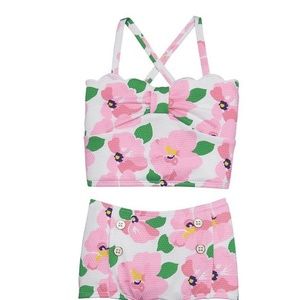 Janie & Jack Pink Blooms 2-Piece Swimsuit